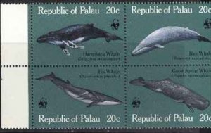 Palau HINGED Sc # 24-27a WWF Whales