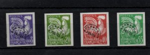 France 1960 Gallic Cock MNH Imperf set #952-955 WS38680