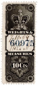 (I.B) Canada Revenue : Weights & Measures 10c (1876)