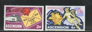 ASCENSION #179-180  1974  UPU CENTENARY  MINT  VF NH  O.G
