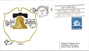 US SPECIAL CACHETED COVER SLOGAN HOT SPRINGS NATIONAL PARK, AR BICENTENNIAL