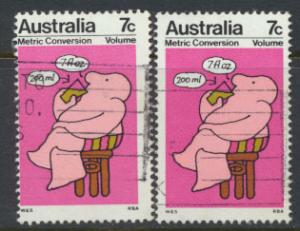 Australia SG 533 - Used  pair - showing offset centering