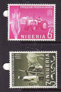 Nigeria-Sc#141-2-unused NH set-Freedom From Hunger-1963-