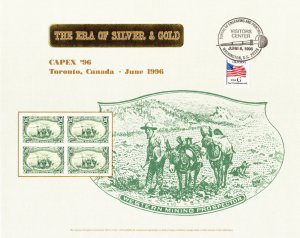 BEP Souvenir Card B207 CAPEX '96 Era Gold Silver 291 Mining Prospector VC Cancel