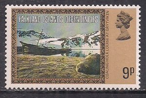 Falkland Islands Dependencies 1980 QE2 9p SG 282a MNH  ( A897 )