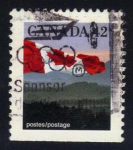 Canada #1356 Flag and Hills, used (0.25)