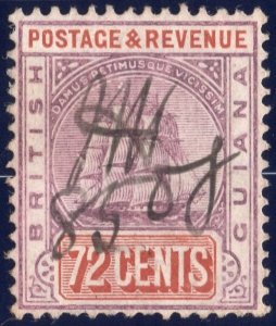 British Guiana 1907 72 cent Postage Revenue SC169