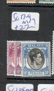 MALAYA PENANG  (P2709B)  KGVI  35C-50C  SG 17-9      MOG 