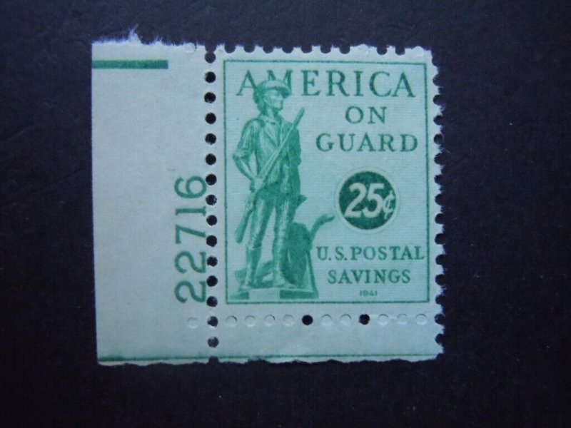 1941 #PS11-PS14 Postal Savings Stamp Plate # Singles  MNH OG VF #3a
