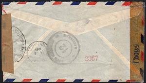 MARTINIQUE 1944 Double censor cover Fort De France to USA..................47454