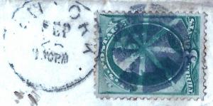 New York City PO Array of WEDGEs=Classic US Fancy Cancel on Piece+1880s Time-CDS