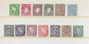 Ireland #106-117  The 1940 Definitive Set Complete + #137 Used C.V. $61.50