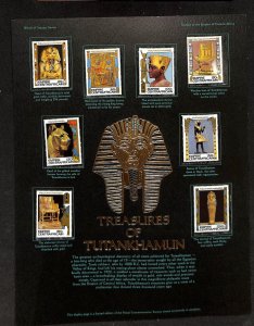 Postal Commemorative Society Stamp Panel MNH, Central Africa, King Tutankhamun