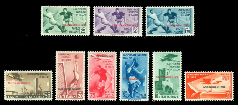 Italian Colonies AEGEAN ISLANDS 1934 FOOTBALL - Soccer set Sc# 31-35, C28-31 mnh