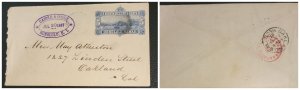 O) 1887 HAWAII - HONOLULU , CASTLE AND COOKE, HI U4 - UPSS 9 POSTAL STATIONERY,