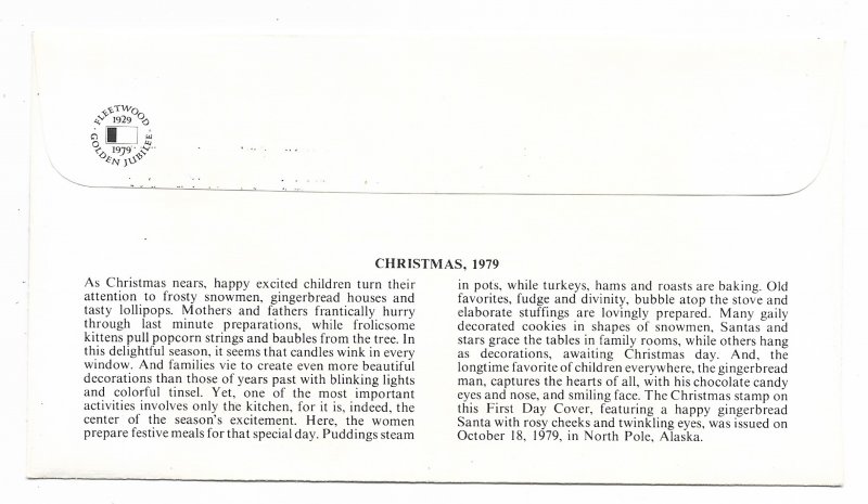 US 1800 15c Christmas Santa pl# blk4 FDC Fleetwood Cachet Unaddressed ECV $15.00