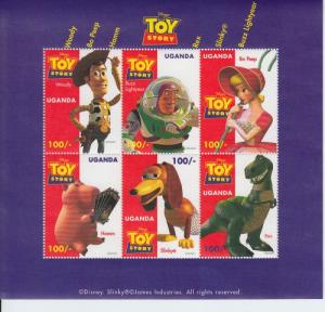 1997 Uganda Disney Toy Story Characters MS6  (Scott 1479)