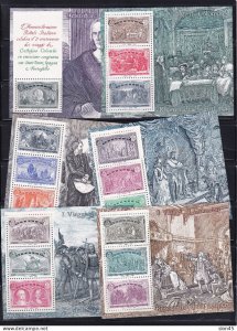 Italy 1992 6 Souvenir Sheets Sc 1883-88 MNH  Voyages of Columbus 15248