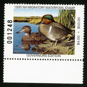 US Duck New Hampshire Stamps # 8b XF Governors edition OG NH Scott Value $62.50