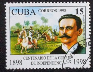 Cuba Sc# 3979  WAR FOR INDEPENDENCE  15c  SERAFIN SANCHEZ  1998   used / cto