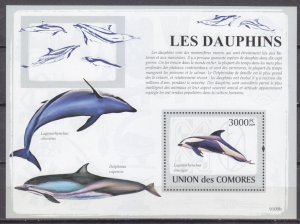 2009 Comoro Islands 2204/B486 Dolphins 15,00 €