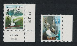 Faroe Is. Arctic Terns Kittiwakes Sea Birds 2v 1991 MNH SC#224-225