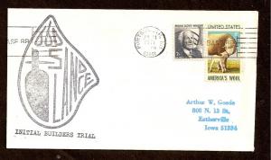 NAVAL COVER - U.S.S. LANCE - INITIAL BUILDERS TRIAL