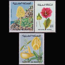 MOROCCO 1977 - Scott# 391-3 Flowers Set of 3 LH