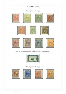 Puerto Rico 1878 - 1900 PDF (DIGITAL) STAMP ALBUM PAGES