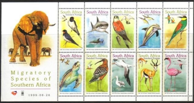 South Africa - 1999 Migratory Species Sheet MNH** SG 1155-1164