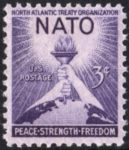 SC#1008 3¢ NATO Single (1952) MNH