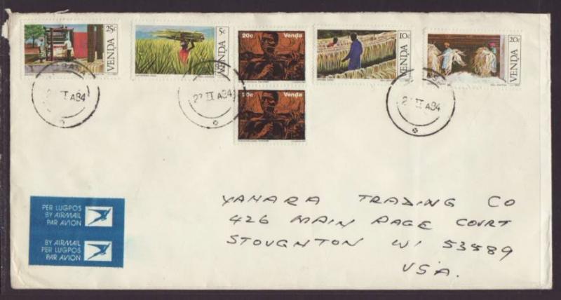 Venda to Stoughton,WI 1984 Airmail  # 10 Size Cover