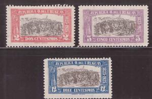 Uruguay Scott 300-302 MH* set