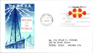 Canada 1971 FDC - Radio Canada Int'l - Ottawa, Ont - Single - J4005