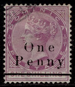 DOMINICA QV SG19, 1d on 1s magenta, FINE USED. Cat £22.