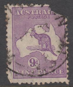 Australia 1932 Kangaroo 9d Violet Sc#122 Used Spacefiller