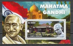 St. Thomas, 2010 issue. Mahatma Gandhi s/sheet. ^