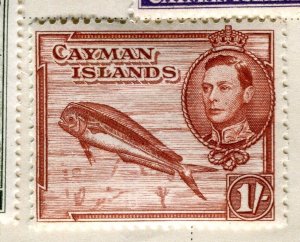 CAYMAN ISLANDS; 1938 early GVI Pictorial fine Mint hinged 1s. value