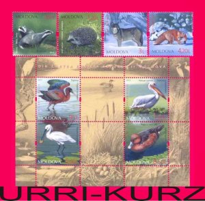 MOLDOVA 2011 Nature Fauna Forest Animals & Water Birds 4v+s-s Scott 721-725 MNH