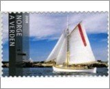 NK 1688   Sail boat & Lyngor lighthouse 11 Krone Multicolor