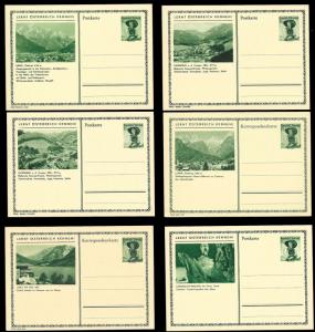 AUSTRIA (120) Scenery View Green 1 Shilling Postal Cards c1950s ALL MINT UNUSED