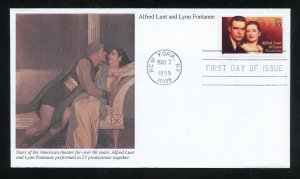 US 3287 Performing Arts - Lunt & Lynn Fontanne UA Mystic cachet FDC