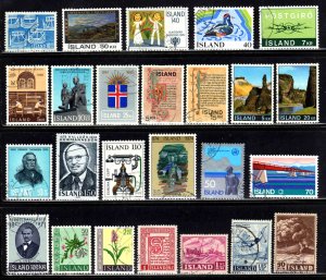 Iceland - Group of 25 Different Stamps - Used, MX