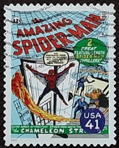 US Scott # 4159k; used 41c Spiderman from 2007; XF centering; off paper