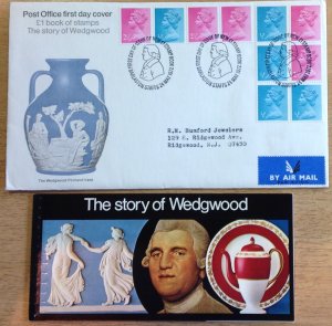 GB FDC 1972 WEDGEWOOD SCARCE PANE..GPO COVER, BARLASTON HANDSTAMP