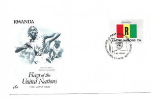 United Nations #339 15c Flag Series 1980, Rwanda, ArtCraft FDC