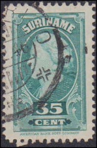 Suriname #199, Incomplete Set, 1945, Used