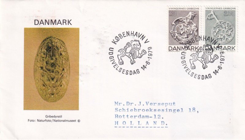 SA25d Denmark 1979 Viking Art - The Gripping Beasts of the Vikings, FDC