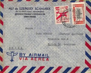 ad6108 - BOLIVIA - POSTAL HISTORY -  AIRMAIL COVER to SWITZERLAND 1951