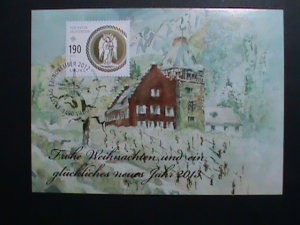 LIECHTENSTEIN POST CARD -2012-SC# 1564 STAMP FANCY CANCEL BEAUTIFUL POST CARD